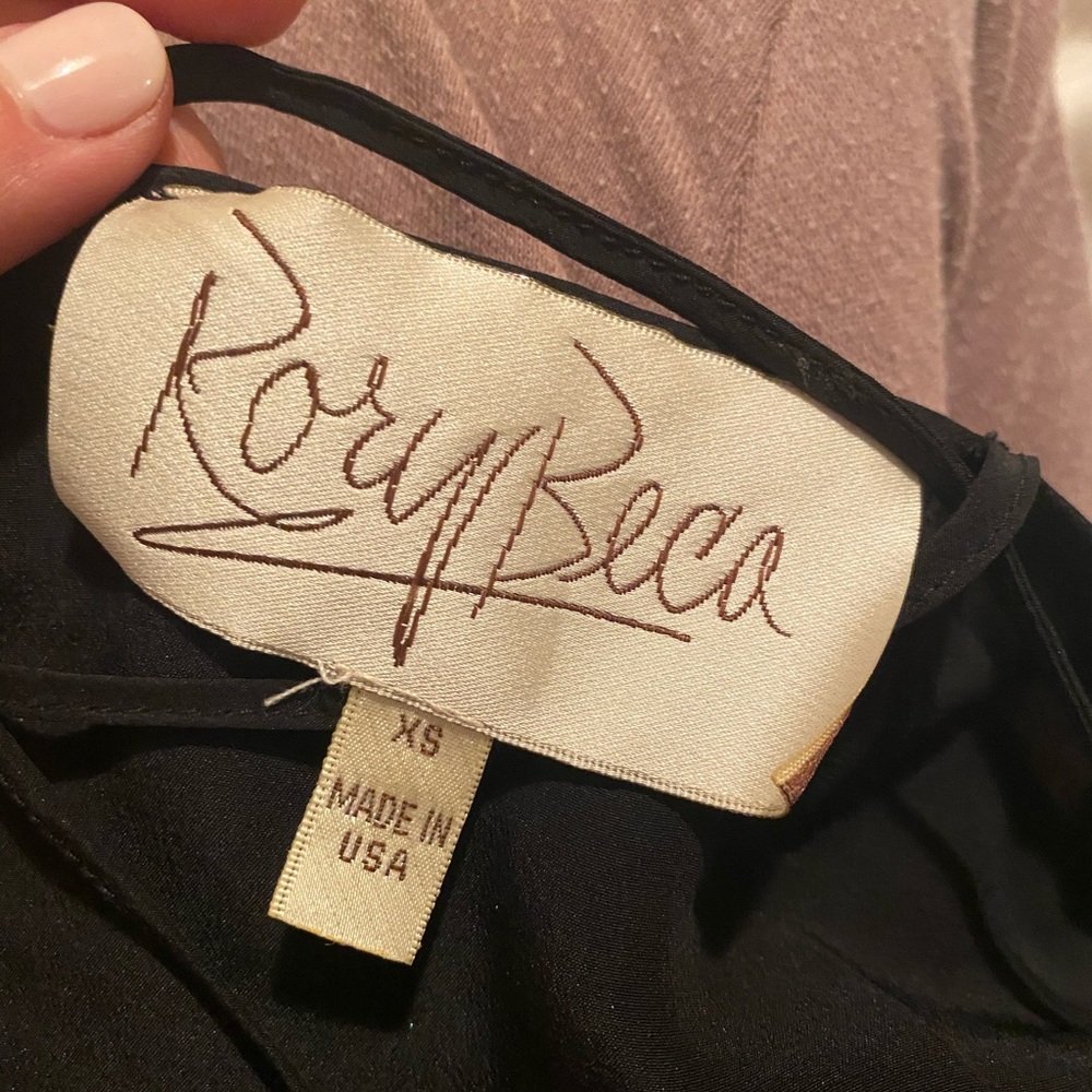 Rory Beca black tank XS v neck strappy